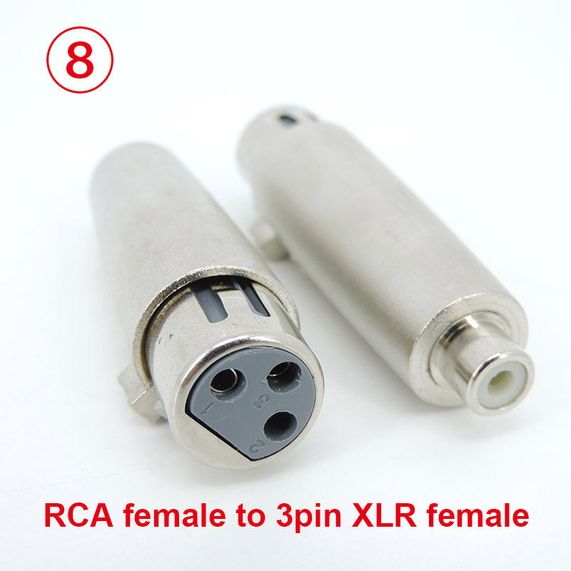 1pc audio Metal Microphone 3pin XLR Male female To 1/4" 6.35mm 6.5 Mic mono RCA male female Stereo Transform Converter Adapter: Orange