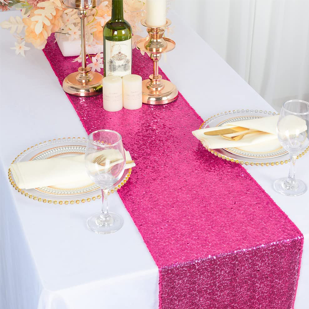 Camino de mesa con lentejuelas, camino de mesa con purpurina de 30x180cm para boda, , cumpleaños, Bnaquet, Hotel, mesa para el hogar: green