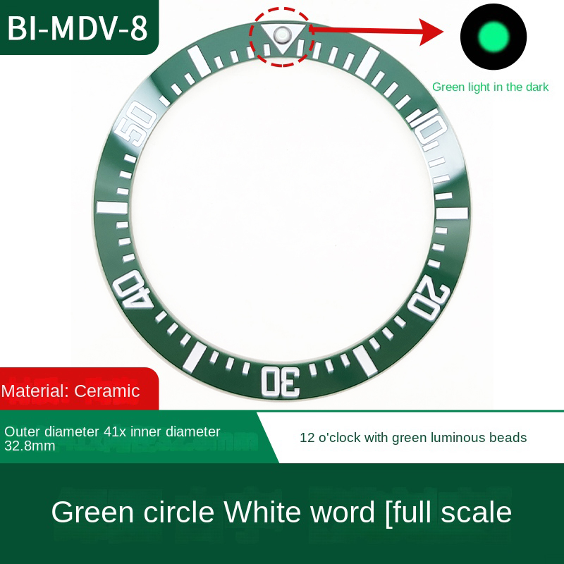 MDV106 Anello in ceramica inclinata per Casio MDV-106 Orologio Lunetta Inserto Anello adatto alle 12 Perline luminose mdv106 Anello per orologio 41x32.8mm: Colore rosa