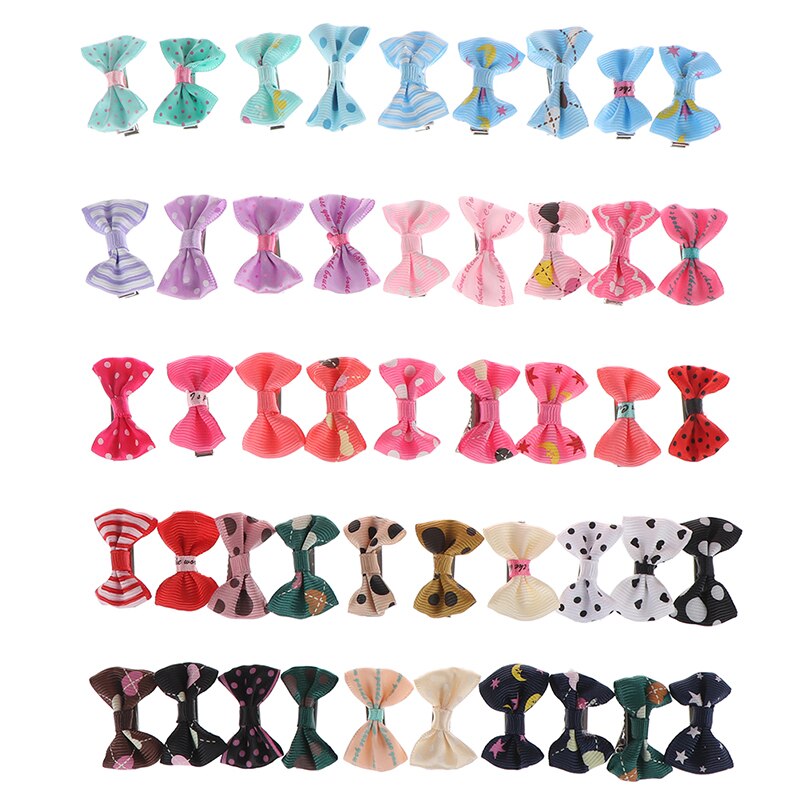 10 stuks/partij mini schattige voor babymeisjes willekeurige baby mini strik haarspelden meisjes haaraccessoires kinderhaarspelden