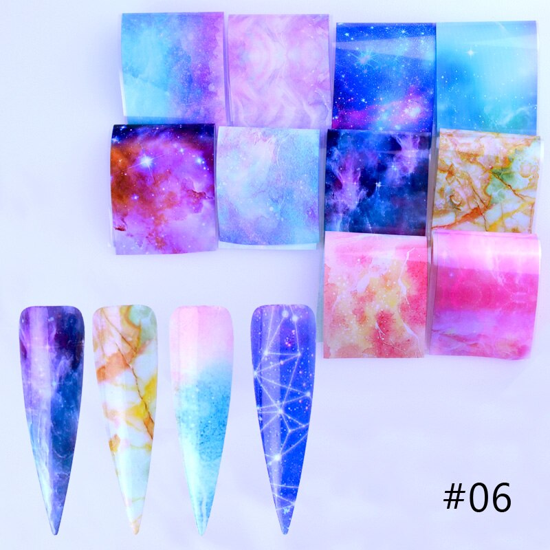10pcs Nail Foil Polish Stickers Mix Flower Leopard Transfer Foil Nails Decal Sliders For Nail Art Decoration Xmas Designs: 06