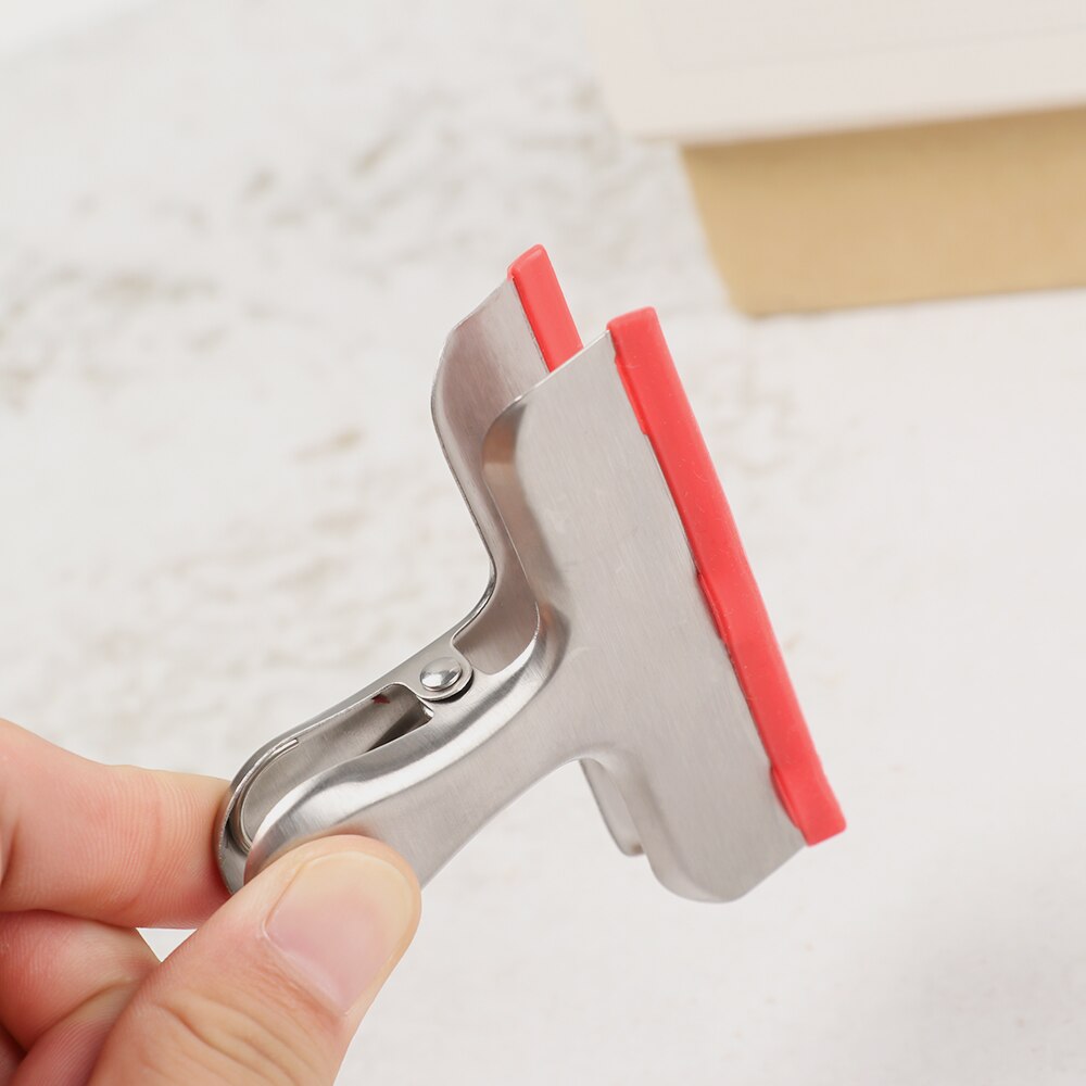Roestvrij Staal Voedsel Opslag Clip Chip Zakken Tang Met Siliconen Strakke Seal Bag Clips Breed Duurzaam Keuken Accessoires 8Cm