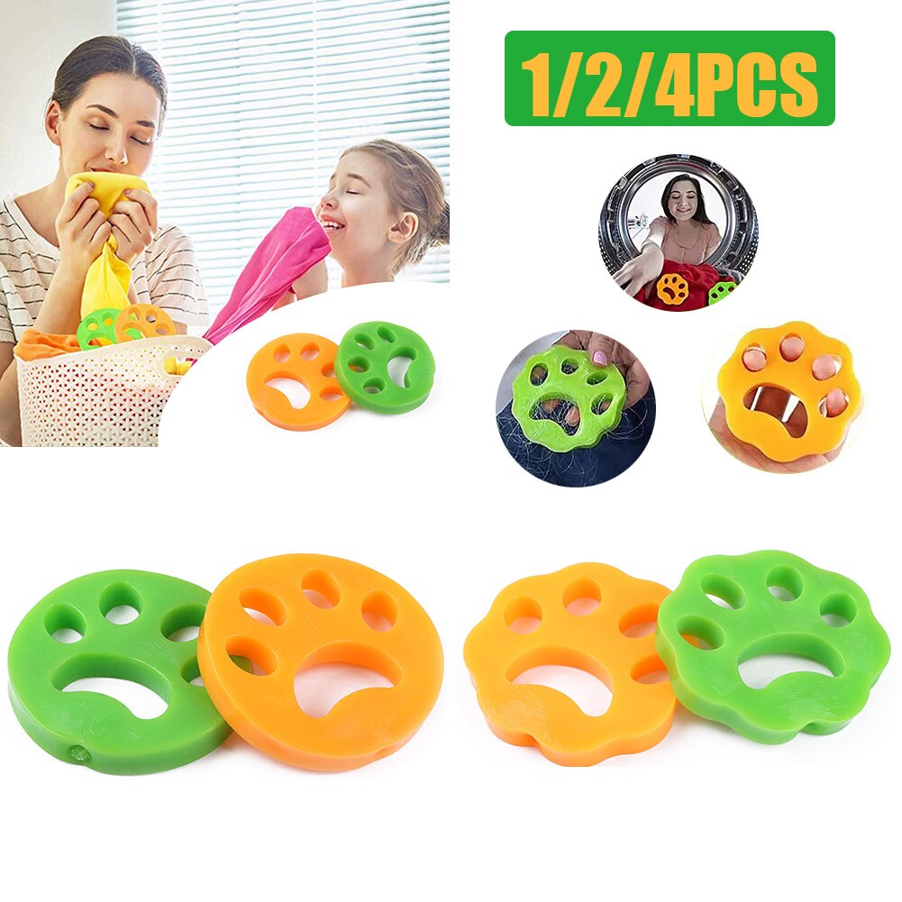 2/4pc Reusable Cleaning Laundry Catcher Pet Hair Catcher Cat Dog Fur Lint Hair Remover Clothes Dryer Washing Machine Accessories