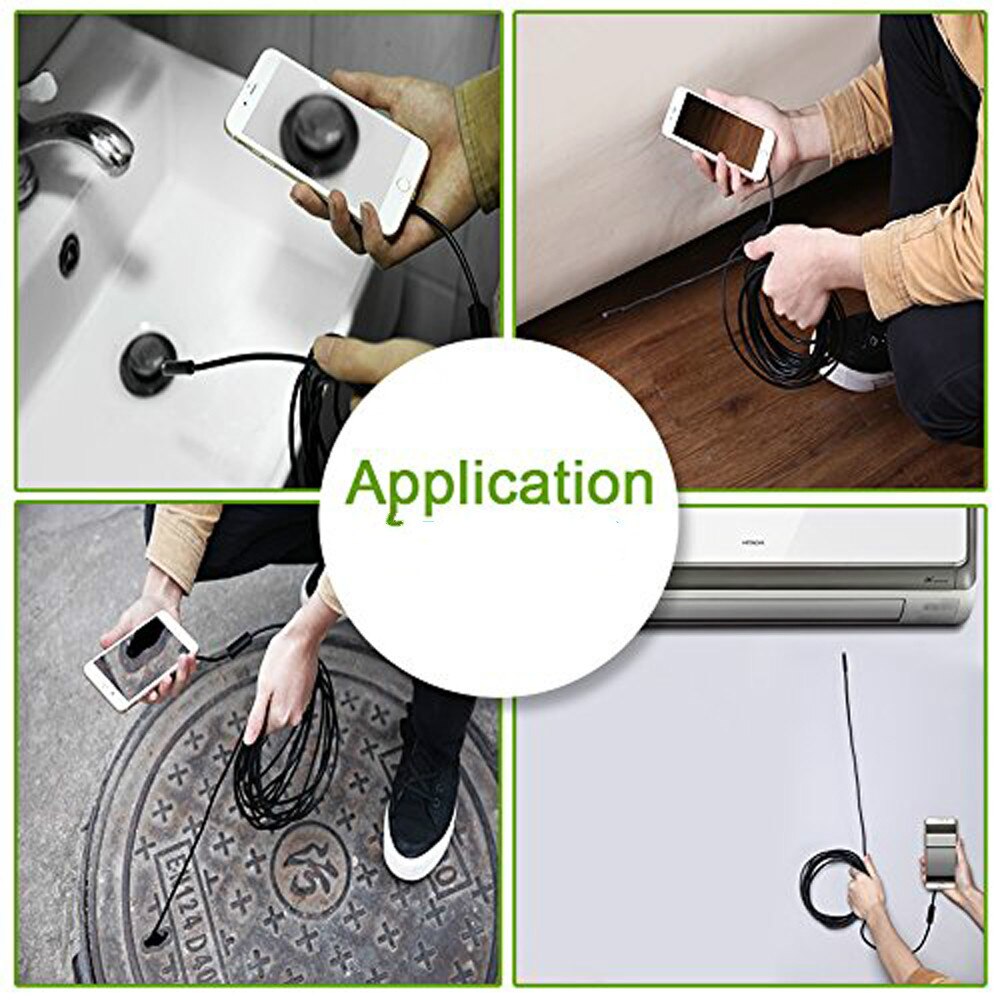 FUERS 8mm Endoskop Kamera 1080P USB Endoskop 6 LED 1/1.5/2/3.5/5M Sanft/schwer Wasserdicht Inspektion Endoskop für Android PC