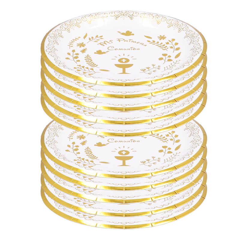 Paper Plate Disposable Food Plates Microwave Safe Cut Proof for Picnic for Party