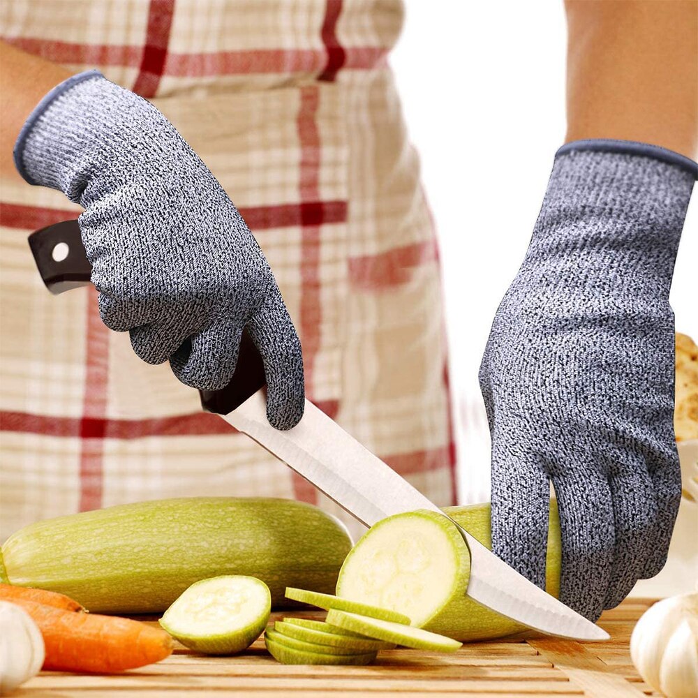 Nivel 5 a prueba de corte de puñalada resistente de Metal de alambre de guante de cocina carnicero cortes guantes para abrir ostras pescado jardinería guantes de seguridad