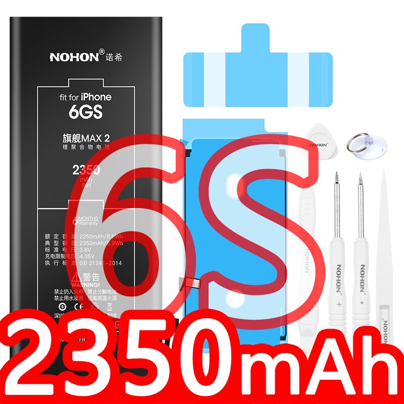 NOHON Batteria Per il iPhone 7 6S 6 Più iPhone7 iPhone6 iPhone6S del Rimontaggio di Alta Capacità Bateria 7 Più 6 Più 6sPlus Strumenti Gratuiti: For iPhone6S 2350mAh