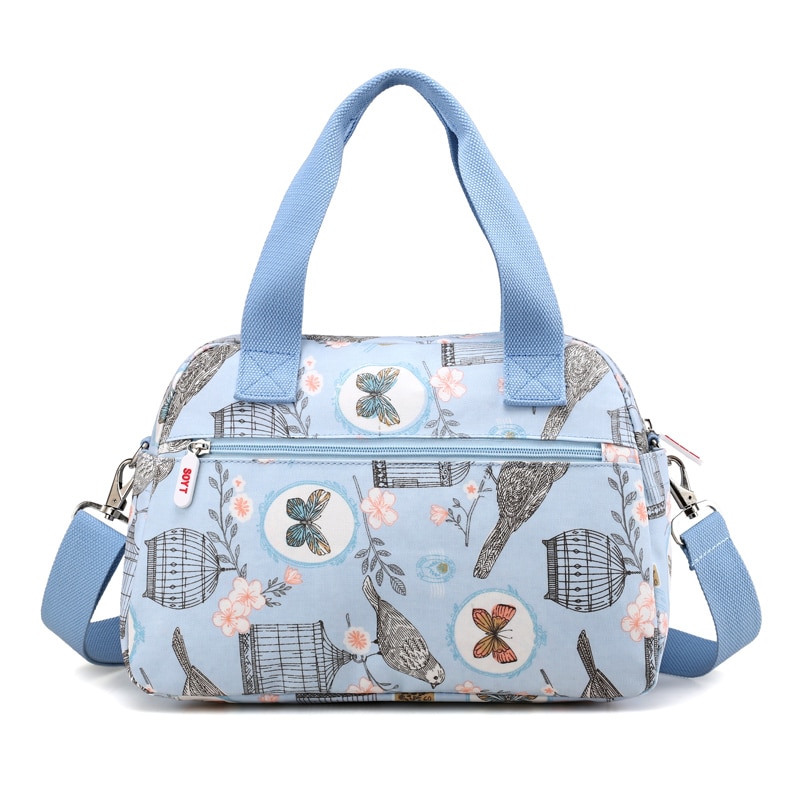 SOYT Brand popular Flowers and animals pattern Nylon women handbags shoulder bag for female printing messenger bags