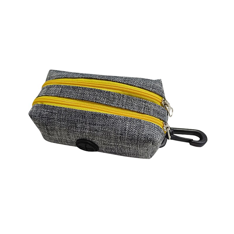 Dog Poop Dispenser With Double Zipper Leak-Proof Dog Waste Bags Oxford Cloth Waste Bag Dispenser Dog Poop Holder: Yellow