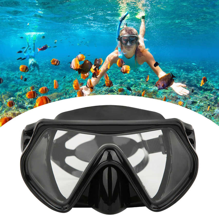 Outdoor Adult Diving Snorkeling Scuba Mask Tempered Glasses Lens Broad View Swimming Googles Safety Goggles Diving Mask