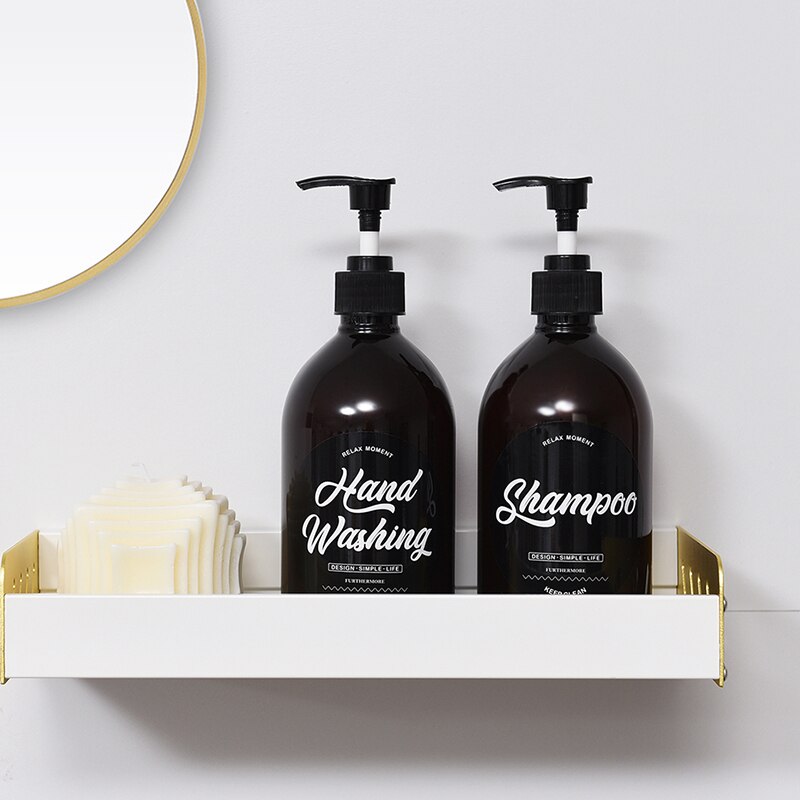 Navulbare Bruin Zeep Fles Badkamer Douche Gel Shampoo Lege Flessen Plastic Drukken Lotions Container 500Ml