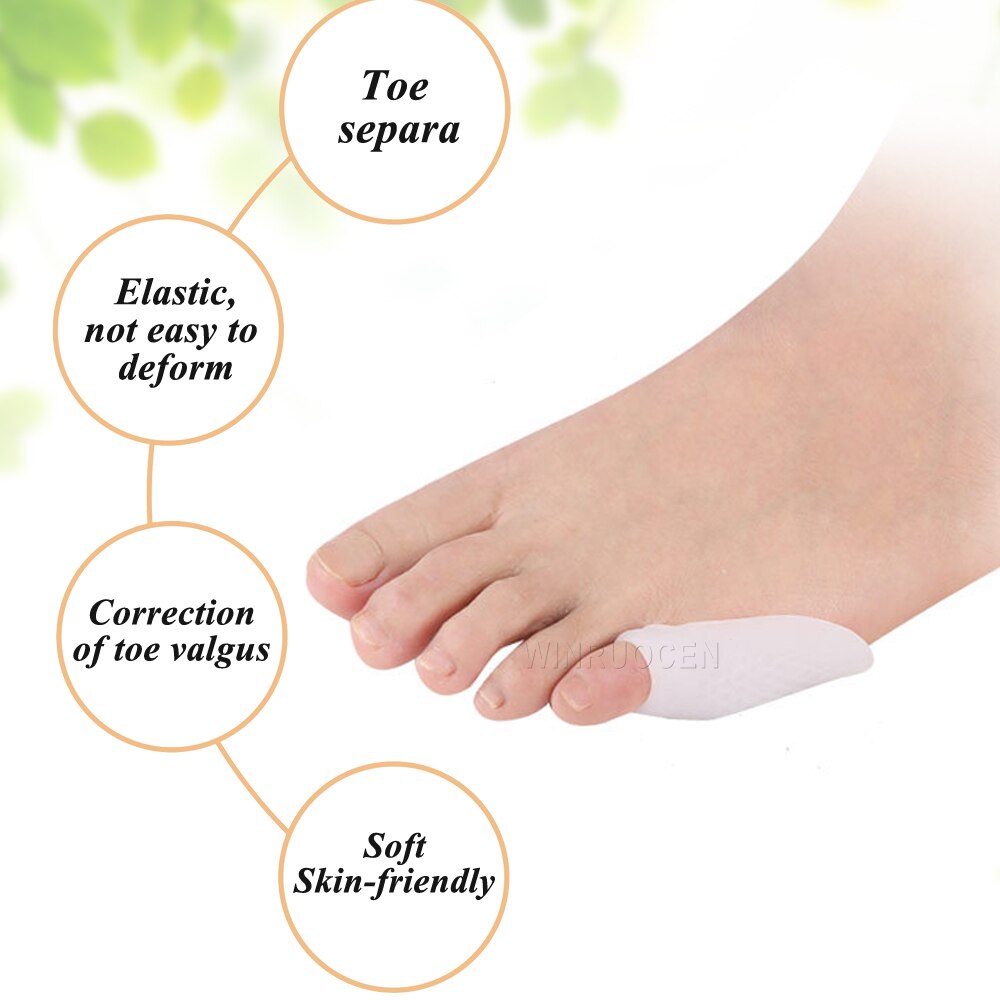 2Pcs Silicone Small toe Separator Bunion Splint Small Valgus Orthosis Correction Overlapping Spreader Foot Protector Inserts