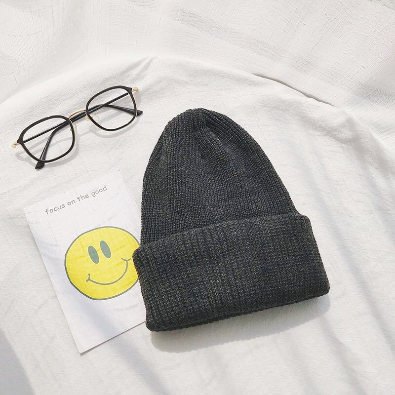 Gorro de punto elástico para hombre y mujer, gorro cálido a la , color verde, para invierno,: Dark Grey