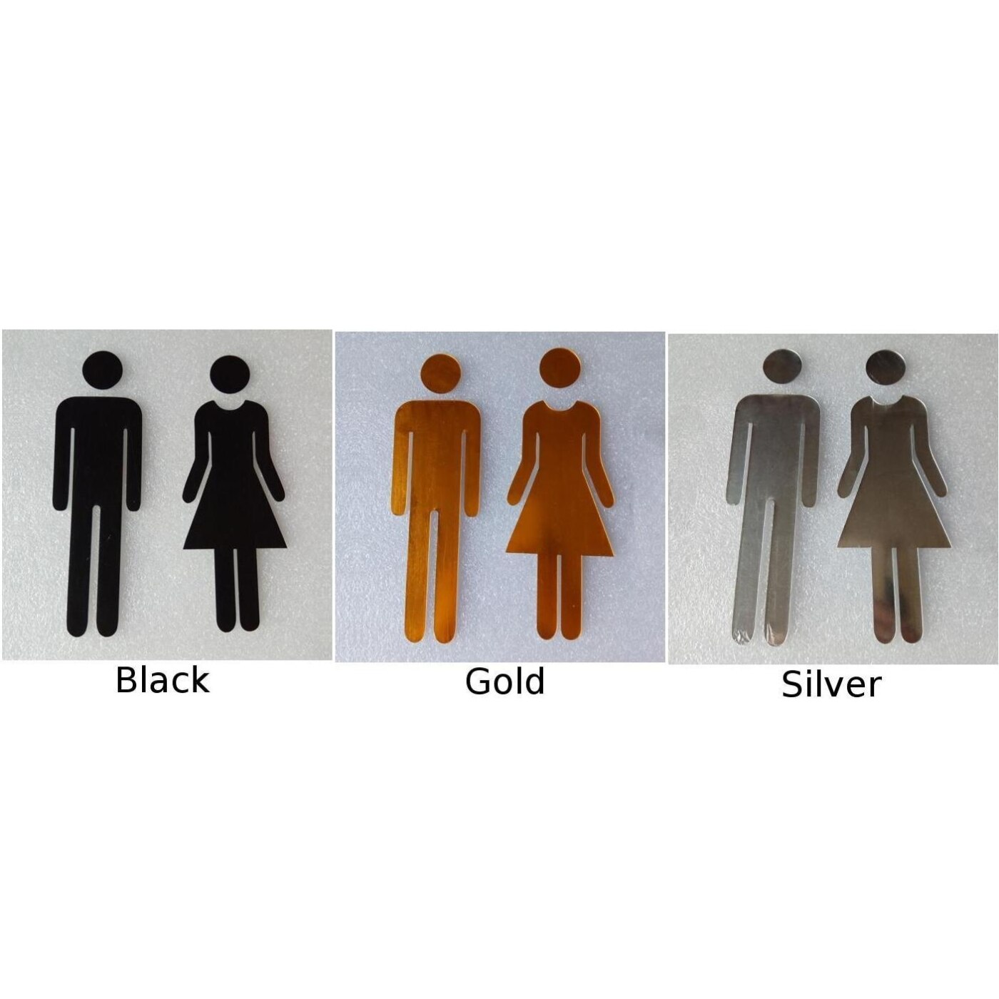 MEN & WOMEN Toilet Sign Stickers Bathroom Restroom Adhesive Plaque Home Hotel