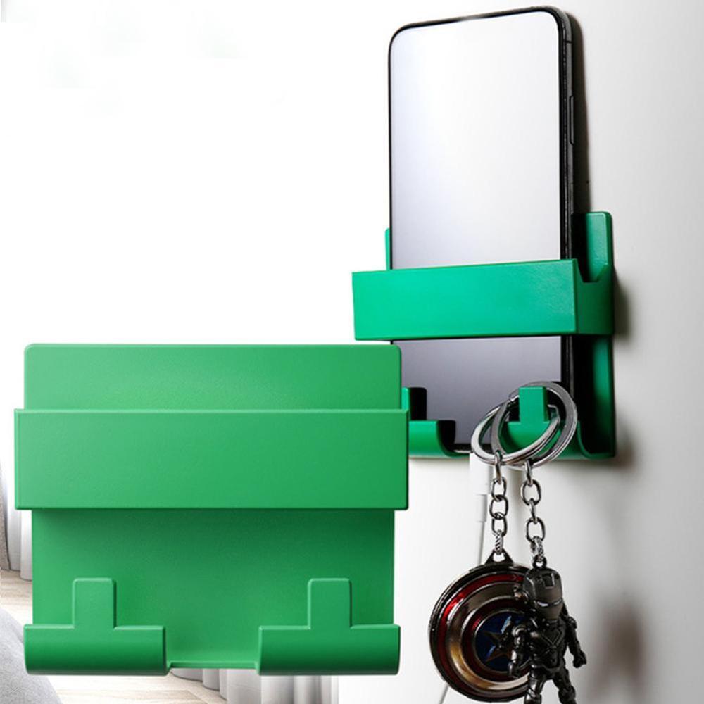 Colar estilo rack suporte de carregamento do telefone móvel suporte berço celular carregamento keyring para iphone gancho de armazenamento parede telefone hange v4t6