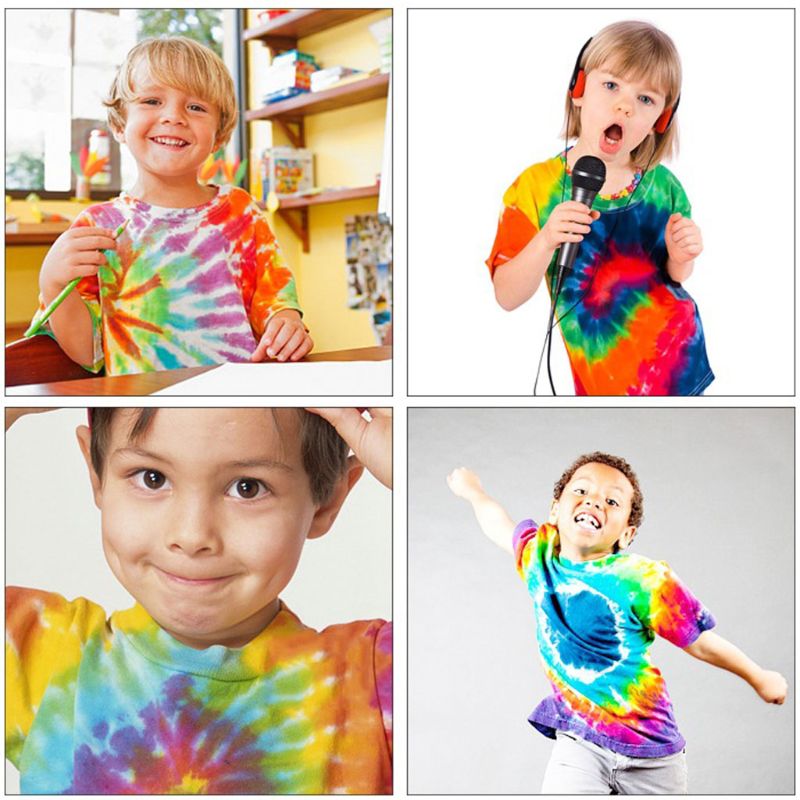 5 Color Tie Dye Try Kit One-Step Kids DIY Fabrics Dye Art Set Non-Toxic Water-Based Permanent Textile Dye Paint Supplies