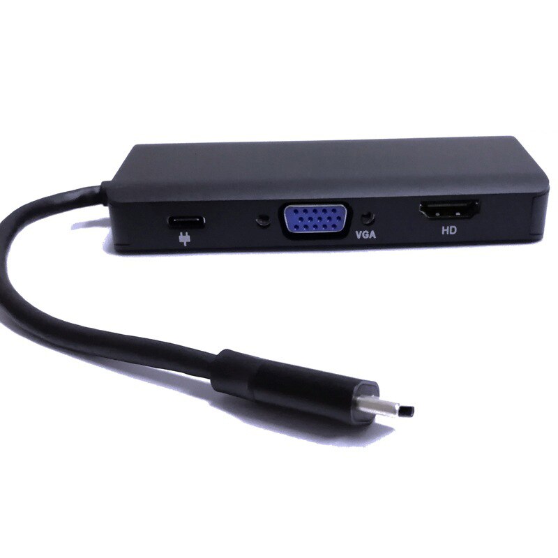 Puerto adaptador multipuerto 9 en 1 USB tipo C a 4K HDMI con VGA Gigabit Ethernet PD carga USB 3,0 puertos lector de tarjetas SD