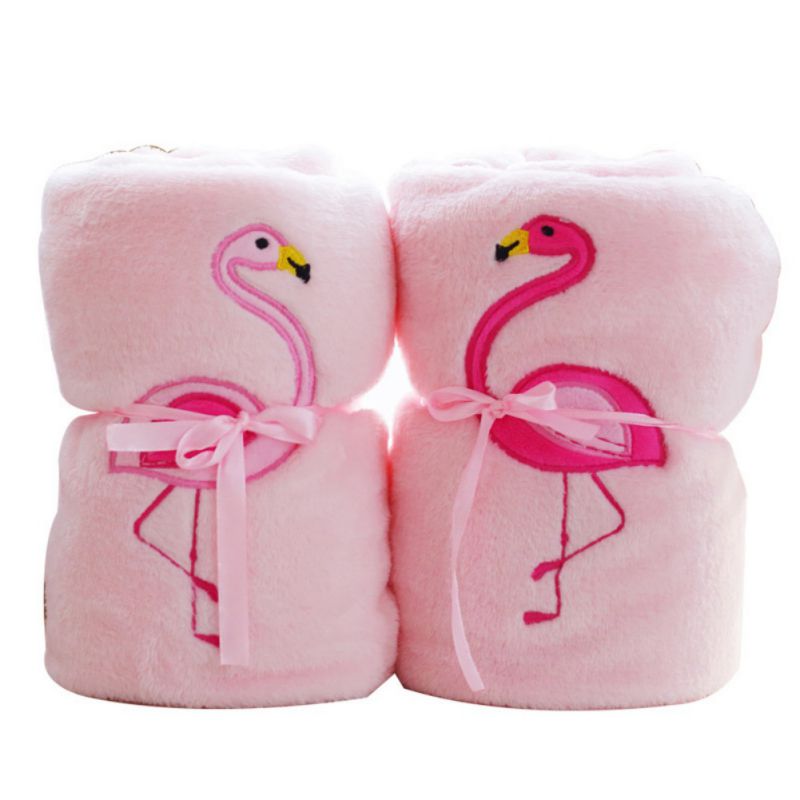 Dubbelzijdig Flamingo Fleece Deken Zachte Airconditioning Flanellen Deken Laken Slaap Cover Reizen Deken