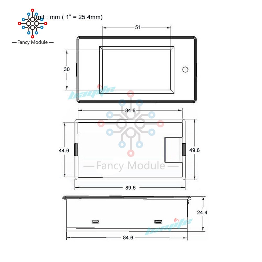 Dc 6.5 ~ 100v 0 ~ 20a 4 in 1 digitale spannings- en stroommeter, groot lcd-scherm, gelijkstroomvoltmeter, ampèremeter