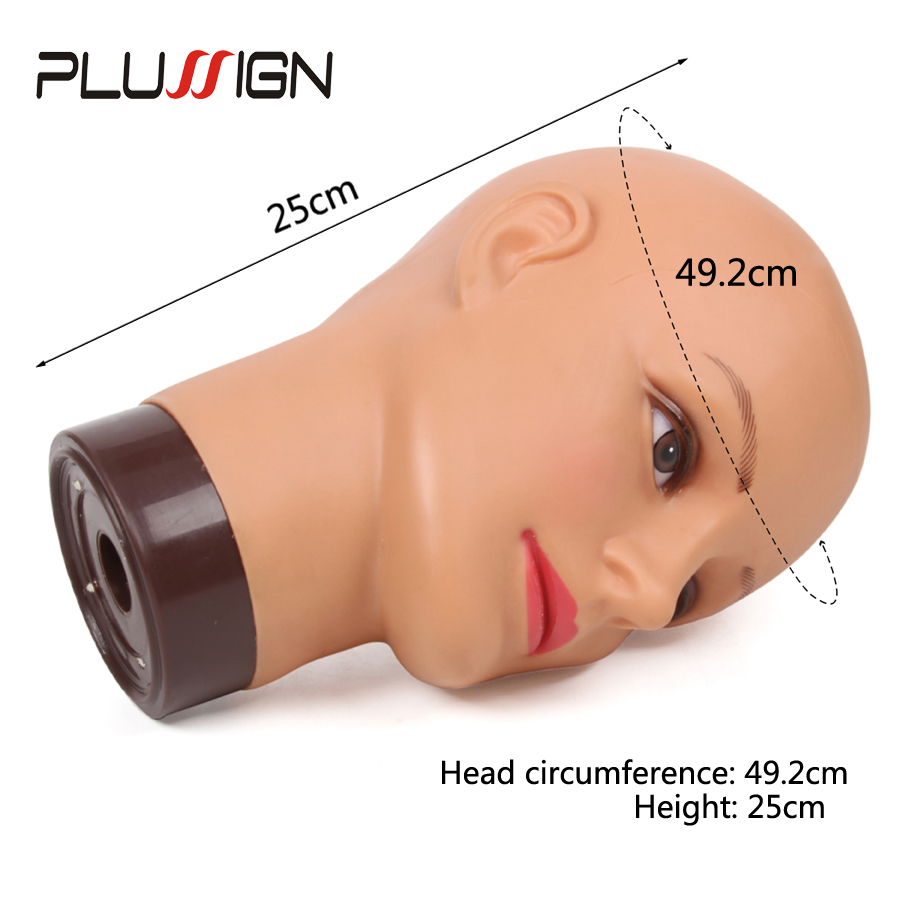 Plussign-Cabeza de maniquí sin pelo Calvo, para sombreros, pelucas, pestañas, mascarilla de joyería, masaje
