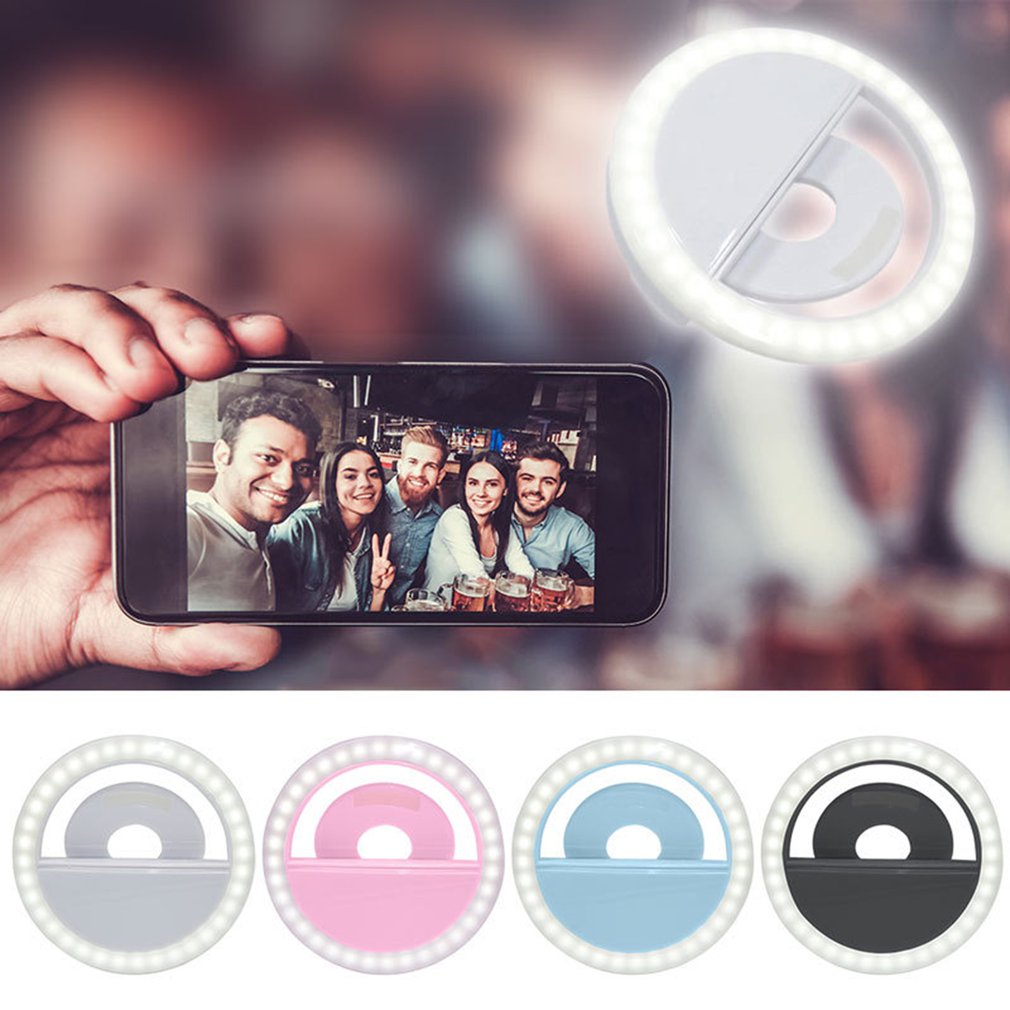 Universal- LED Selfie Ring Füllen Licht Dimmbare Handy, Mobiltelefon USB LED Ring Lampe Beleuchtung Leucht Ring Clip Für Alle Handys