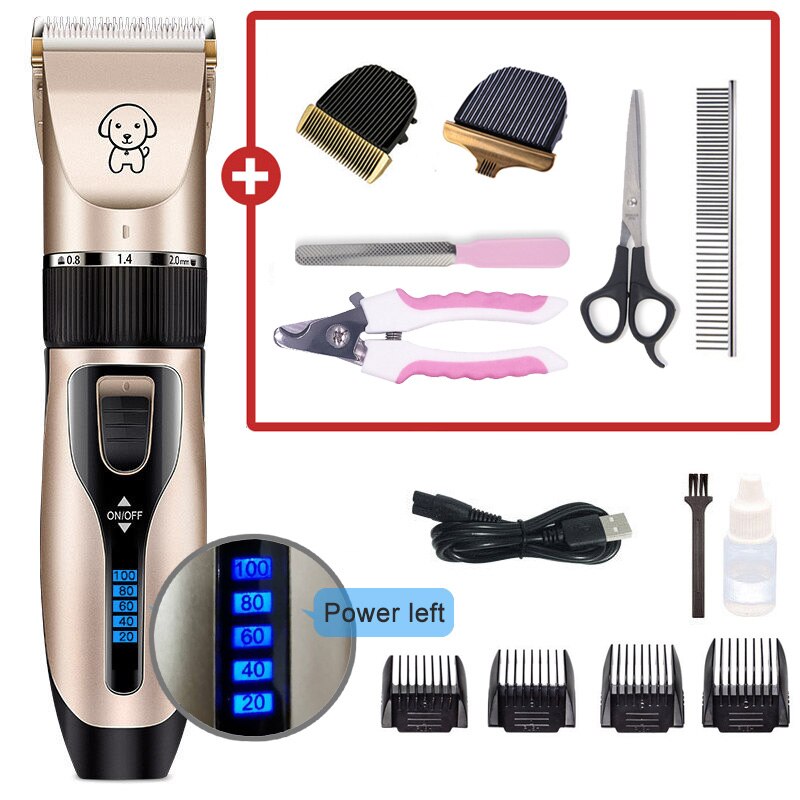 Hondentondeuse, geluidsarme hondentondeuse, hondentrimmer, kattentondeuse, trimmer voor huisdieren, usb-oplaadbaar: Macht  l07