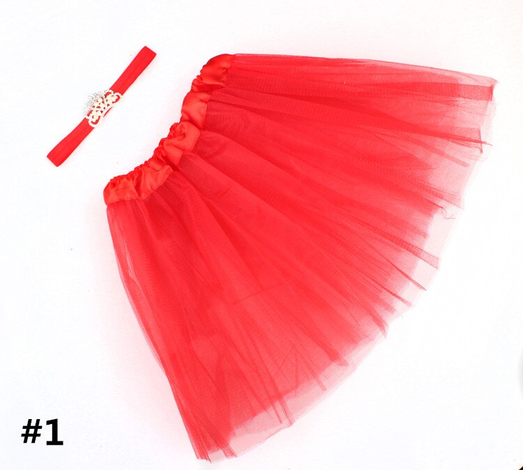 Kroon Haarband Baby Pak Kinderen Tutu Rok Haarband Pak Baby Fotografie Gaas Rok Infant Tulle Rok: Rood