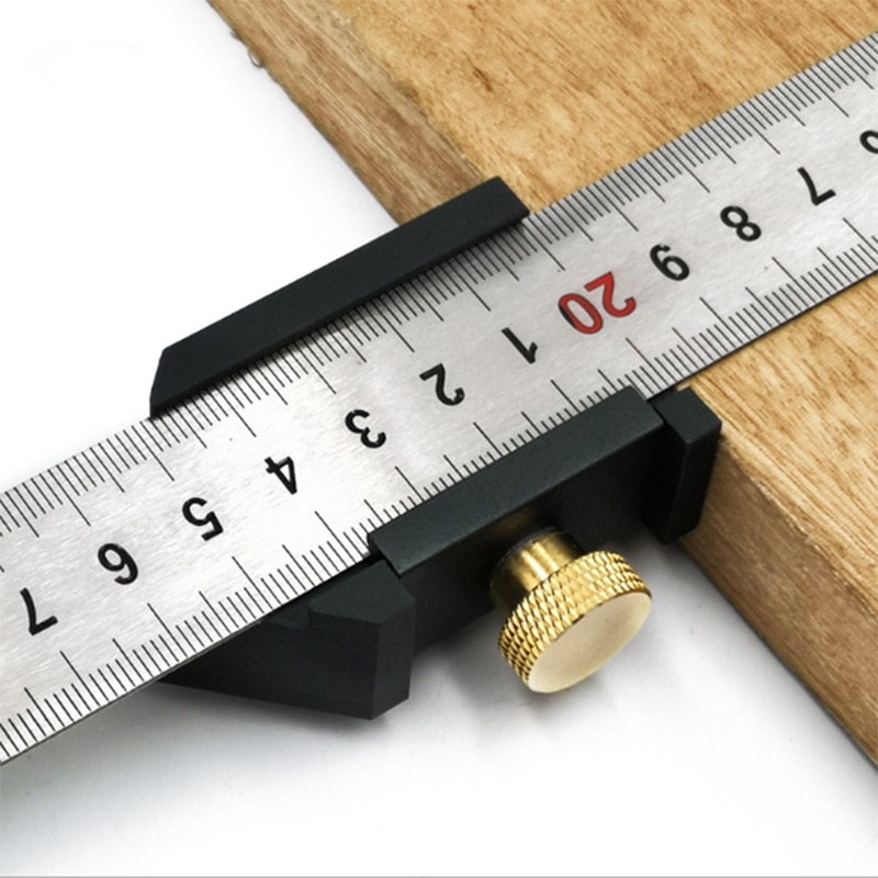 Winkel Scribe Holzbearbeitung Linie Scribe Holz Ausgeschlossen Carpenter Lage Locator Stahl Lineal Block Gauge Holzbearbeitung Werkzeuge (Mit Lineal)