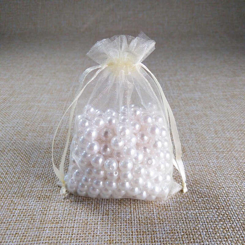 100pcs/lot 5x7 7x9 9x12CM Organza Bags Wedding Party Christmas Decoration Drawstring Bag Pouch Jewelry Packaging Bags