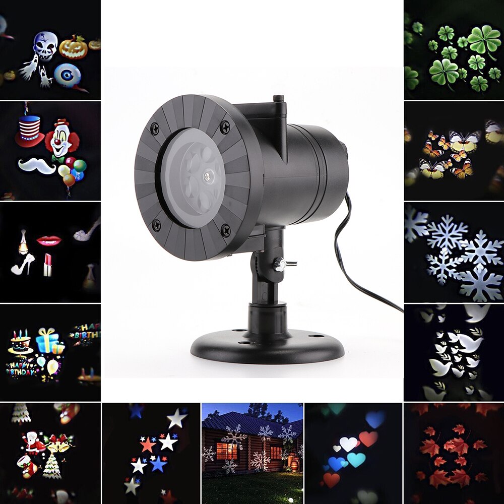 12Patterns RGB Flood Lighting Outdoor Waterproof Led Christmas Lights Projection Lawn Lamp Water Wave Projector Halloween Decor