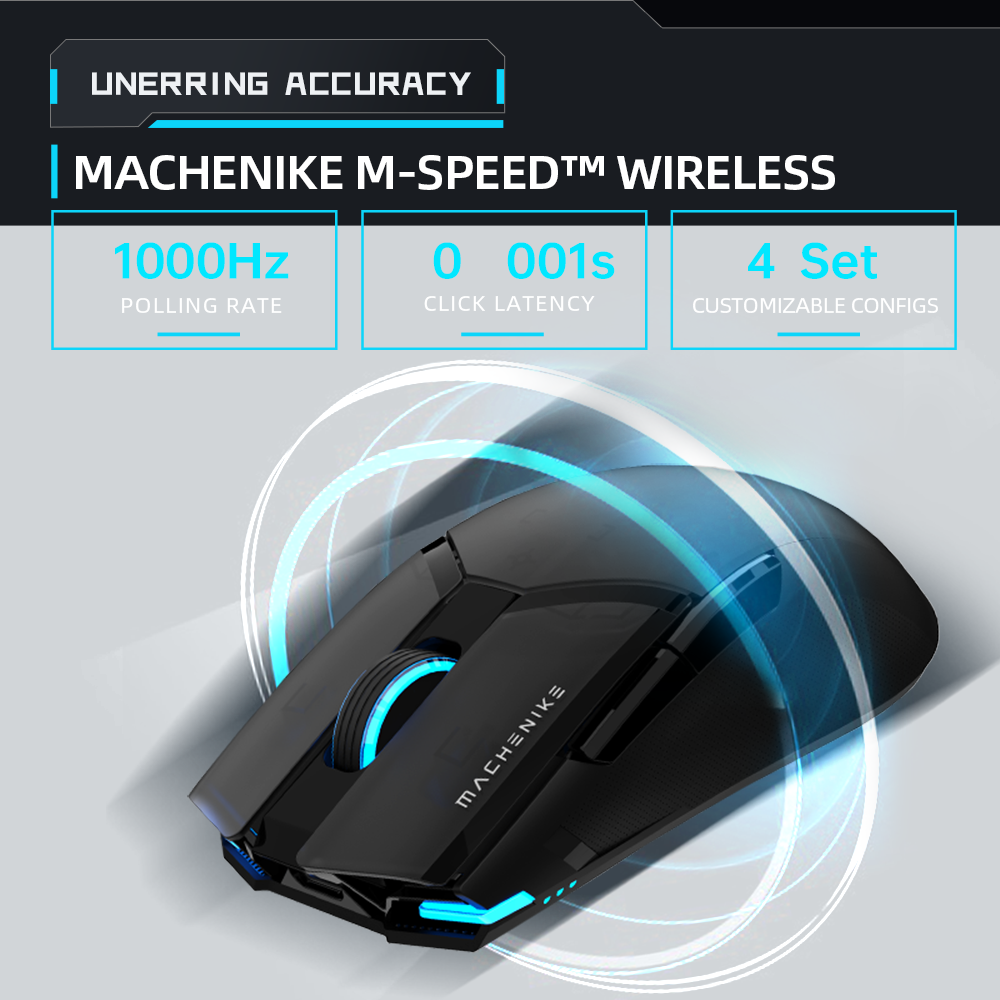 Wireless Gaming Mouse Machenike M7 Pro PAW3395 26000DPI 74g RGB For Laptop PC Mouse Gamer Kailh Switch Programmable Rechargeable