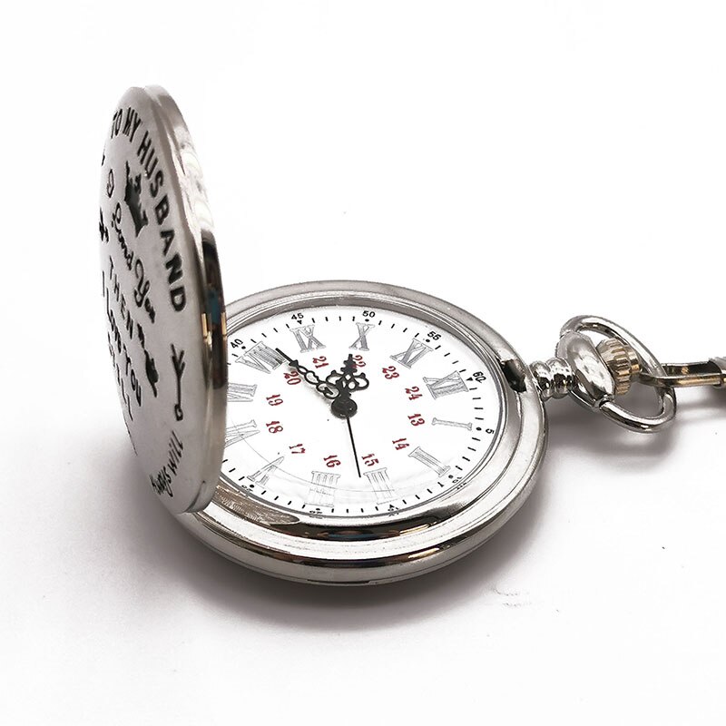 Silver Quartz Pocket Watches Casual Chain Pocket Watch Best for Lover Husband