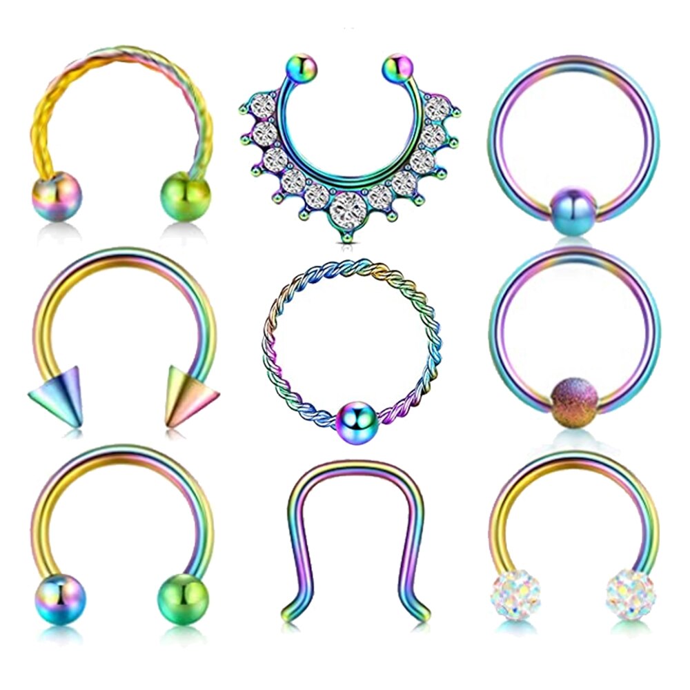 Septum Clicker Neus Rings Hoop Rvs Kraakbeen Daith Tragus Helix Scharnierende Naadloze Clicker Daith Rook Piercing Sieraden