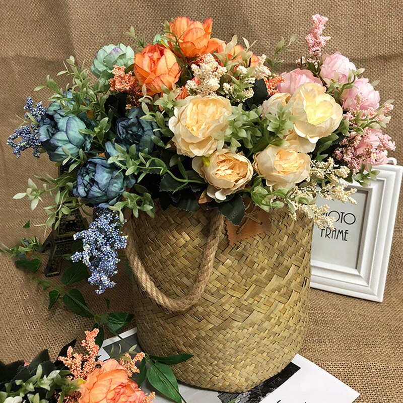 1Pc Kunstmatige Pioen Bloemen 32Cm Bloemen Boeket Decoratieve Nep Planten Voor Diy Wedding Festival Party Decoratie