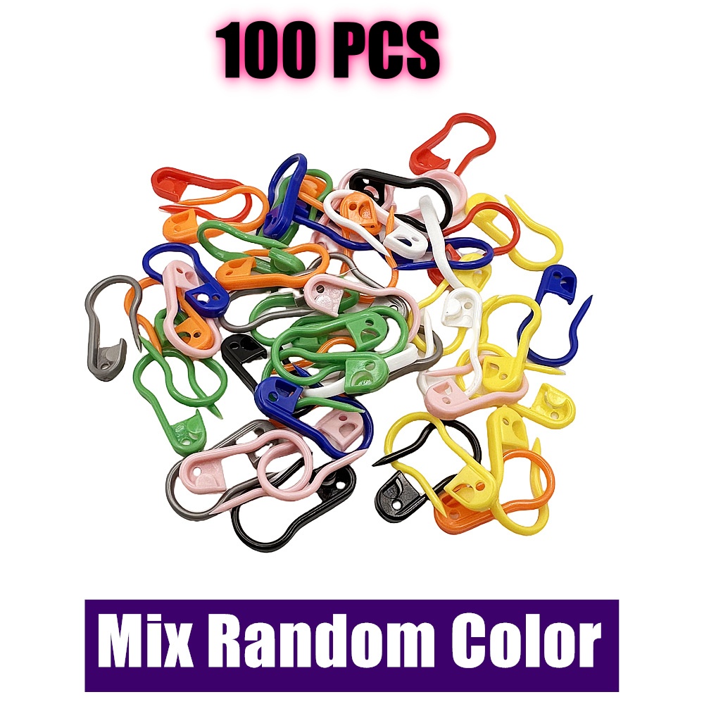 100 stk/eske fargerike plast sikkerhetsnåler strikkemarkører heklestingklemmer til gjør-det-selv strikking, sying, håndverk, klærtilbehør: Militærgrønn