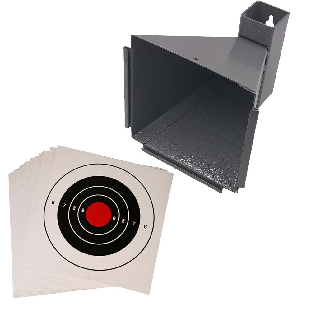 Grey Metal Pellet Trap Funnel-shape with 20 Counts Paper Targets Small 5.50 inch 14 cm: black