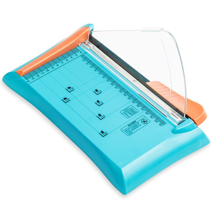 Small paper cutter, heavy-duty manual paper cutting equipment, ceramic thick layer mini paper cutter, paper cutter 13035: Blue