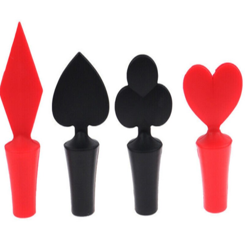 Bouchon de bouteille de bière et de vin en Silicone , mignon, en forme de Poker, sans fuite, bouchon en liège, outils de Bar, nouveauté bouchons de vin