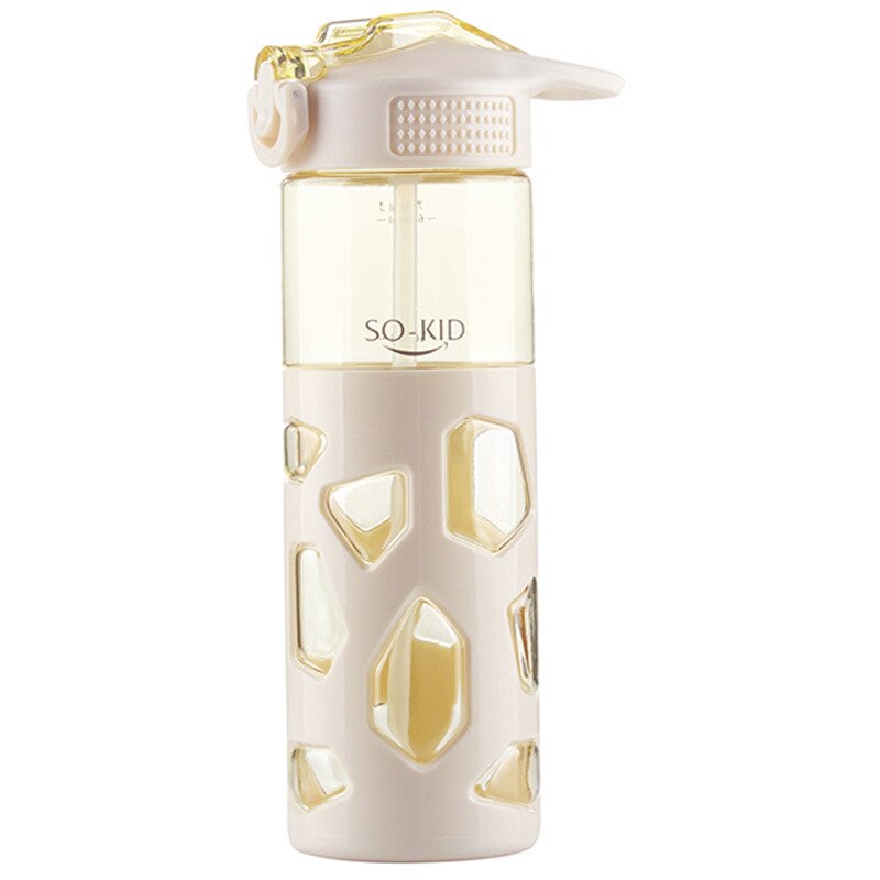 700ml met rietje waterfles anti-verbrandingshoes sport shaker waterflessen thee melk mijn drinkfles waterfles: Beige