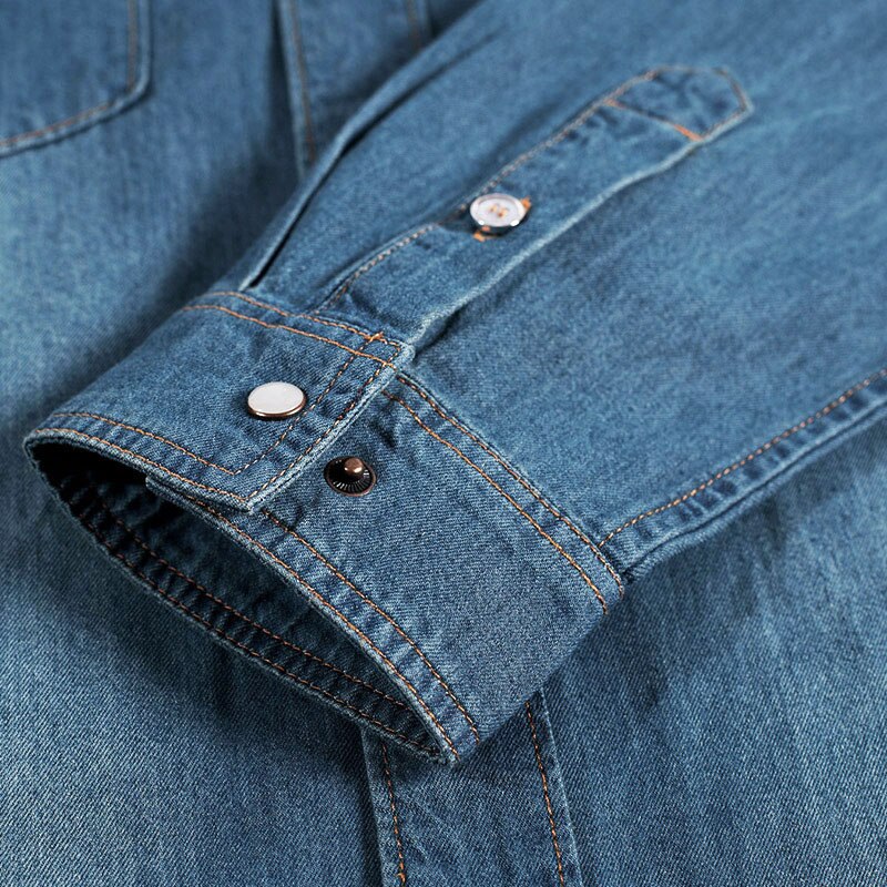 Grande taille 4XL décontracté Denim chemise hommes à manches longues vêtements pour hommes printemps automne jean chemises pour homme