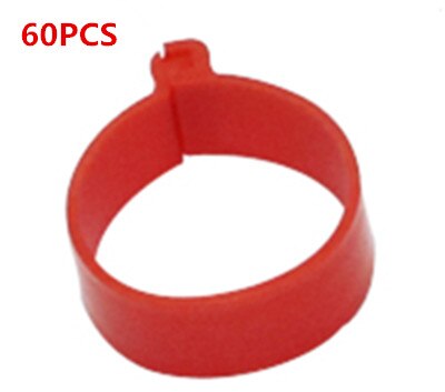 60 PCS Chicken Duck Turkey Goose 2.5cm Clip Ring Quail Foot Rings Poultry Carry Supplies 6 Different Colors: Red