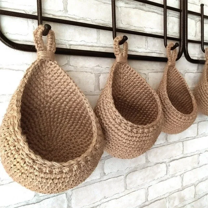 Cesta organizadora de frutas y verduras para colgar en la pared, contenedor decorativo para cocina, montaje en jardín, planta de pared, almacenamiento de cebollas y flores