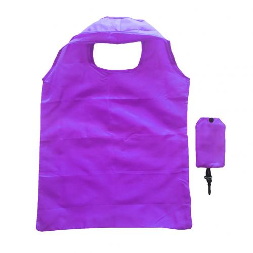 Genanvendelig mulepose bærbar sammenfoldelig miljøvenlig nylon indkøbstaske foldbar håndtaske shopper mulepose arrangør enkel: Lilla