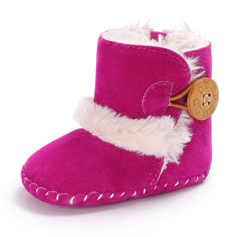 De mode lovelu wilde warme Baby Meisje Jongen Snowboots Winter Half Laarzen Infant Kid Zachte Bodem Schoenen stijlvolle novel wilde: rose red / 13-18 months