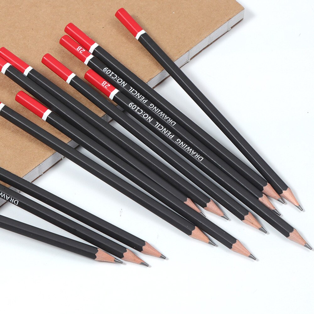 12 Pcs Graphite Sketching Pencils Drawing Pencil Set For School Students Art Tool Non-toxic Sketch Kit