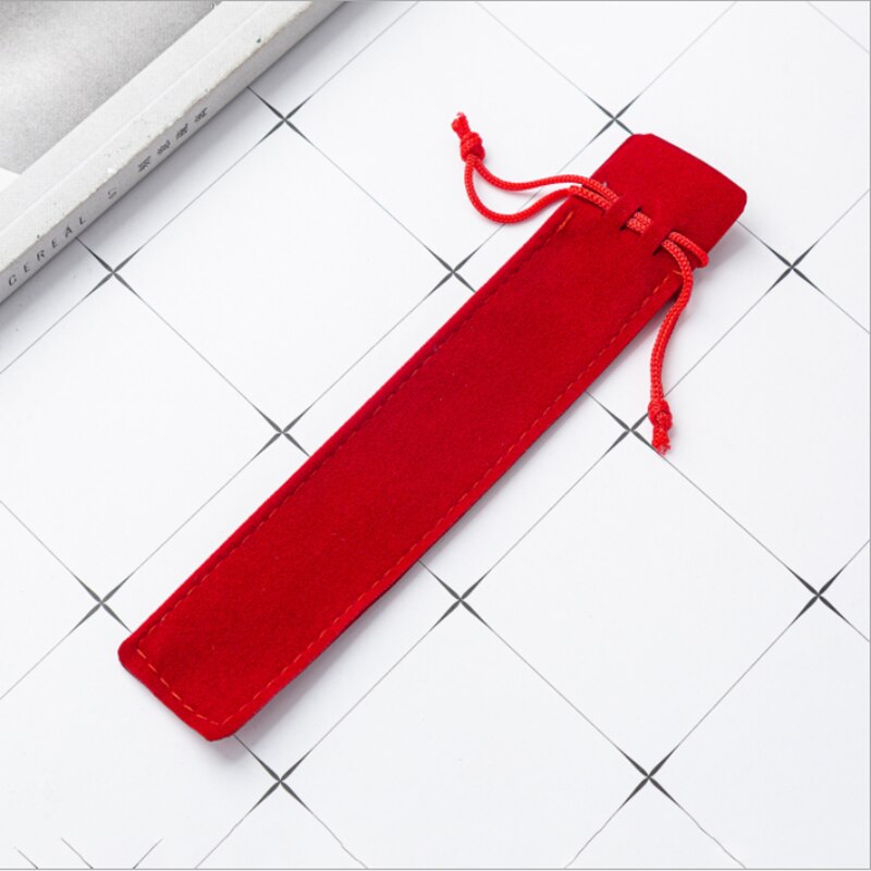 20 Pcs Black Velvet Pen Pouch Sleeve Holder Single Pen Bag Case Pencil Bag: 20pcs-red