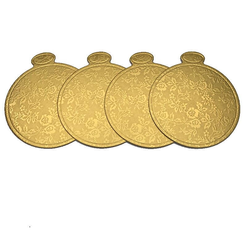 Aomily 100 stks/set Goud Afdrukken Ronde Mousse Cake Boards Papier Cupcake Dessert Displays Lade Bruiloft Cake Gebak Decoratieve Kit