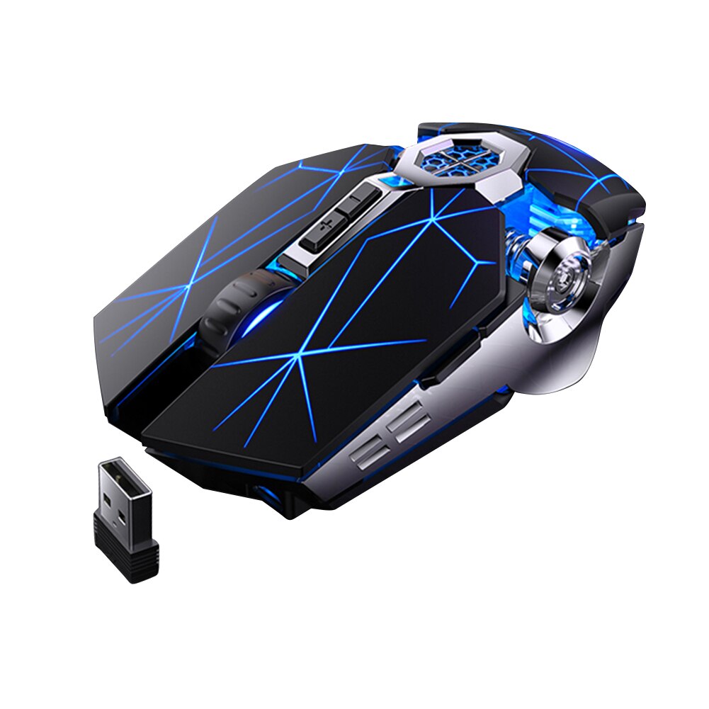 1600 DPI Receiver Silent Mechanical Mouse Laptop Optical Mouse 7 Button 1600 DPI USB Game Mute Mechanical Mice: black