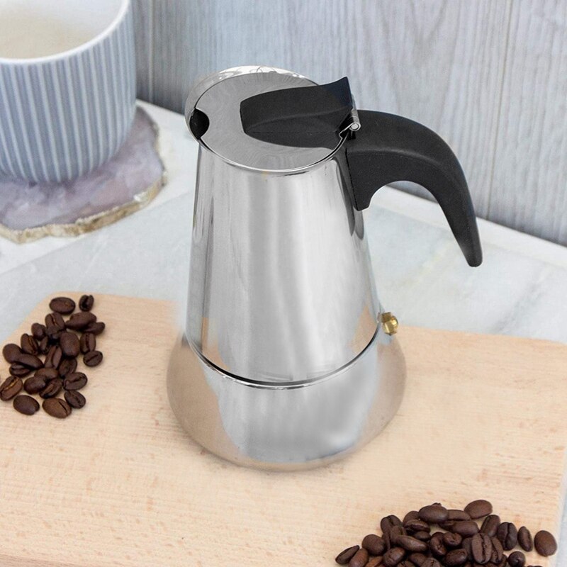 Stovetop Espresso Maker Moka Pot 4 Cup Percolator Coffee Maker Clic Cafe Maker Suitable for Induction Cookers