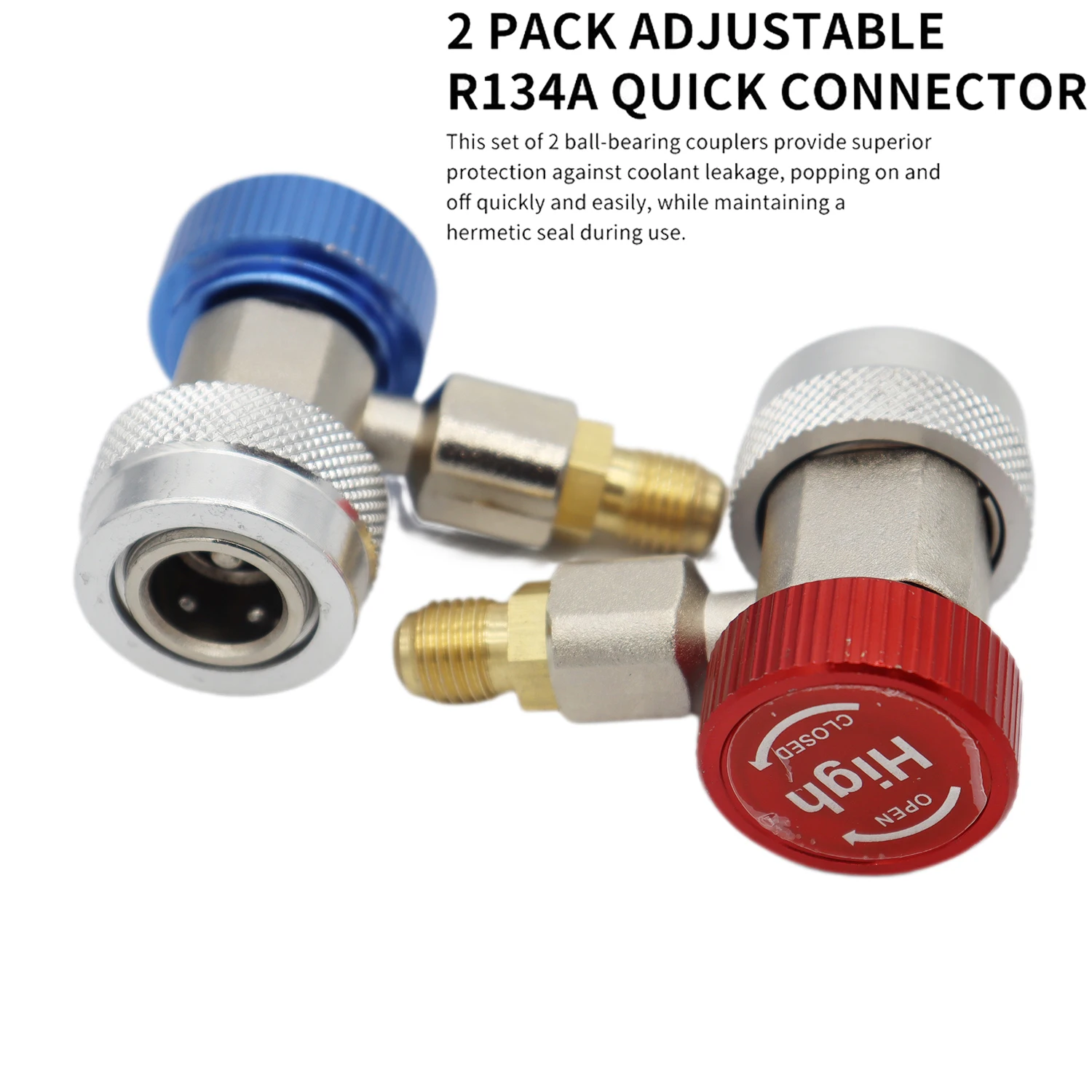 Adattatore per connettore rapido da R1234YF a R134A, adattatore per tubo flessibile del connettore di giunzione per la ricarica ca del condizionatore d'aria automobilistico: Argento